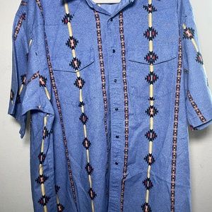 Mens Wangler Western Aztec Shirt size XXL